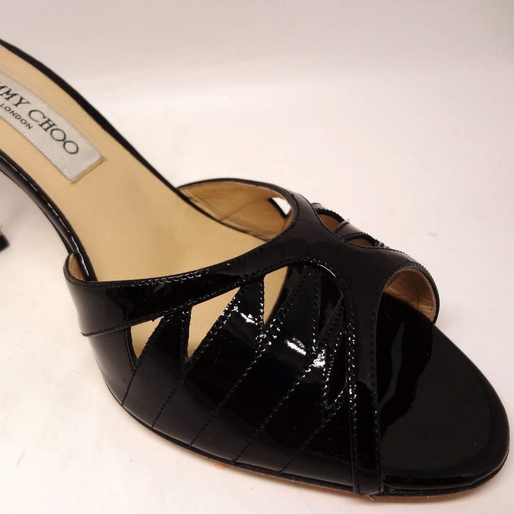 JIMMY CHOO Pilot 3.25" Black Patent Leather 40.5